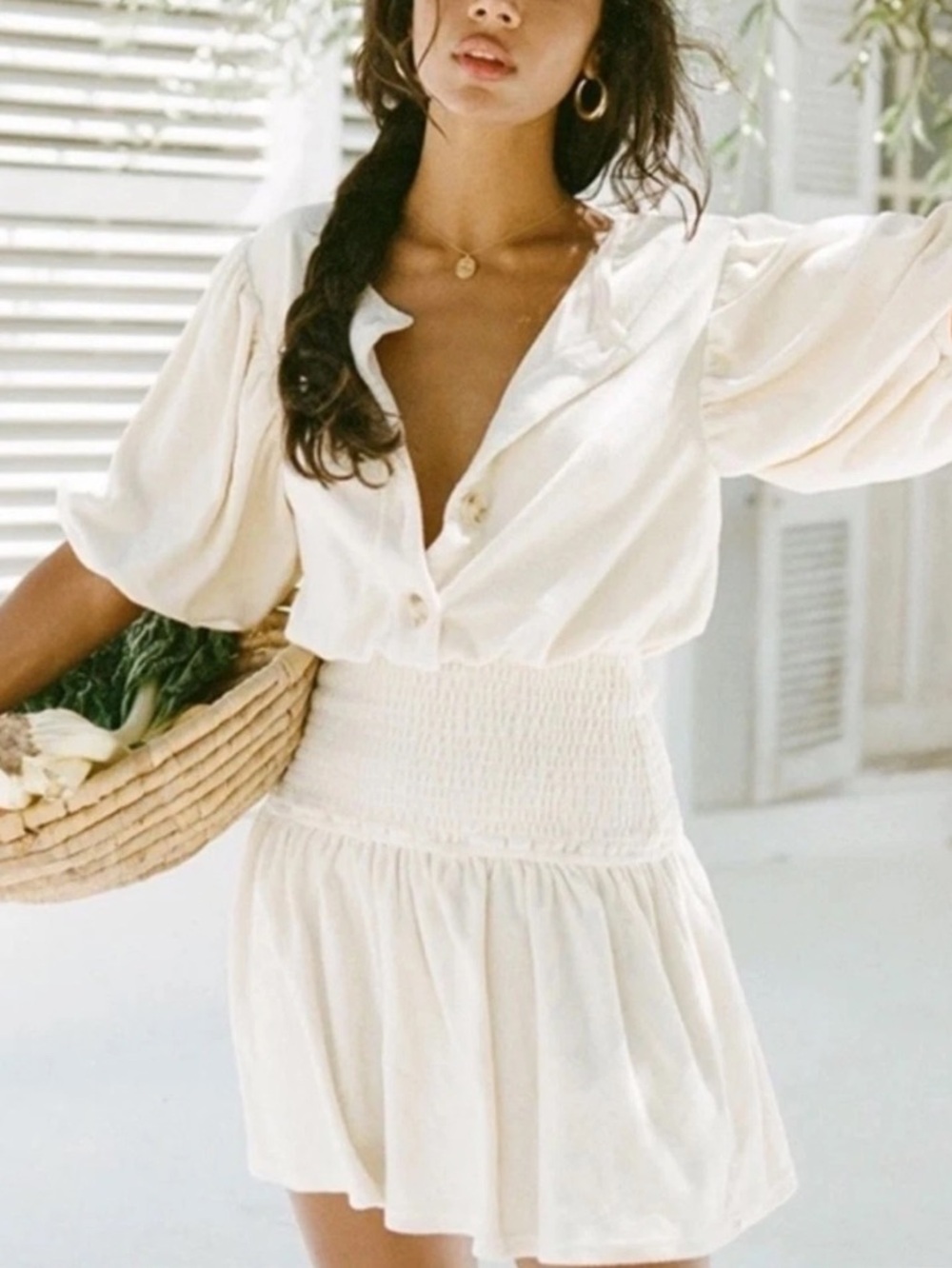 SABO Australia Isle Dress towelling terry cloth coverup swim cream Size XXS